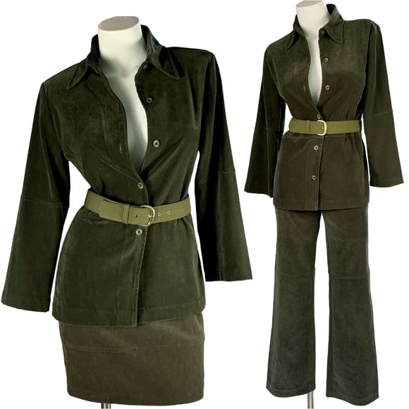 Vitrine Donna Jackets & Blazers - -VITRINE DONNA European vintage boxy green shirt jacket - US 4 -6